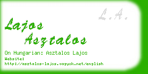 lajos asztalos business card